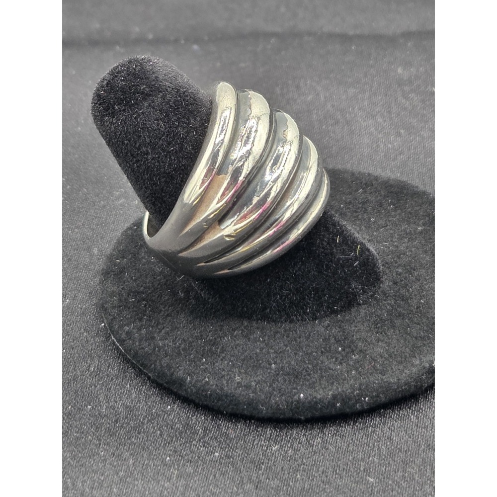 Silpada 925 Sterling Ribbed Wide Dome Ring Size 7.5 - Picture 3 of 8